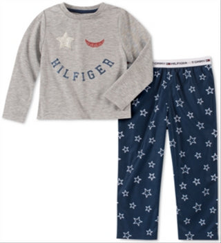 Pijama Tommy Hilfiger Infantil Meninas Pequenas e Grandes, 2 Peças, Estampa de Estrela, Tamanho XXS