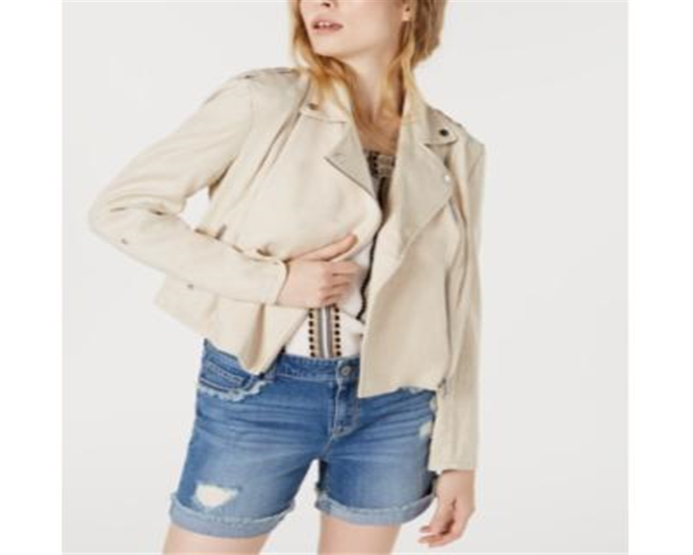 Jaqueta feminina com zíper e espinha de peixe INC International Concepts, marrom, tamanho médio