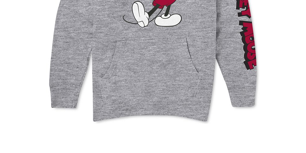 Moletom com capuz masculino com logotipo do Mickey Mouse cinza tamanho grande