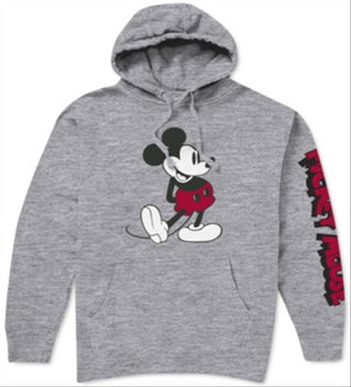 Moletom com capuz masculino com logotipo do Mickey Mouse cinza tamanho grande