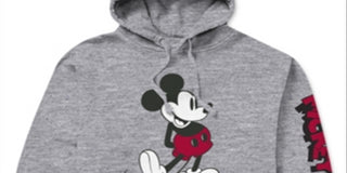 Moletom com capuz masculino com logotipo do Mickey Mouse cinza tamanho grande