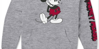 Moletom com capuz masculino com logotipo do Mickey Mouse cinza tamanho grande