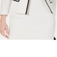 Blazer feminino Kasper com acabamento contrastante e frente aberta, branco, tamanho 16