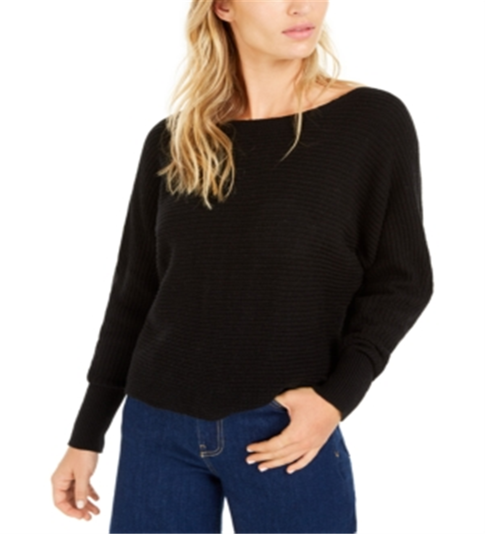 Suéter feminino Bar III com manga dolman, preto, tamanho XXS