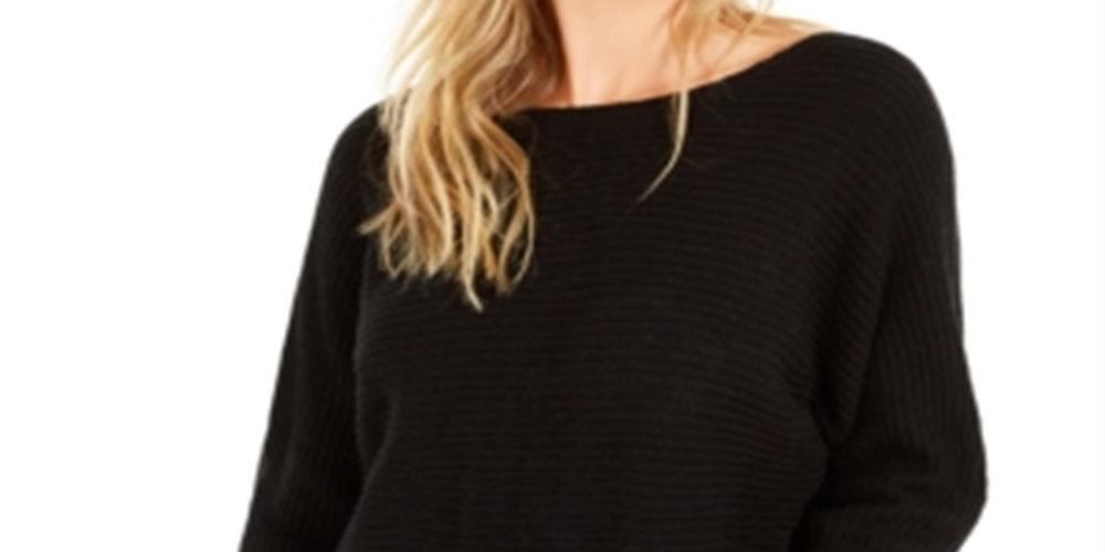 Suéter feminino Bar III com manga dolman, preto, tamanho XXS