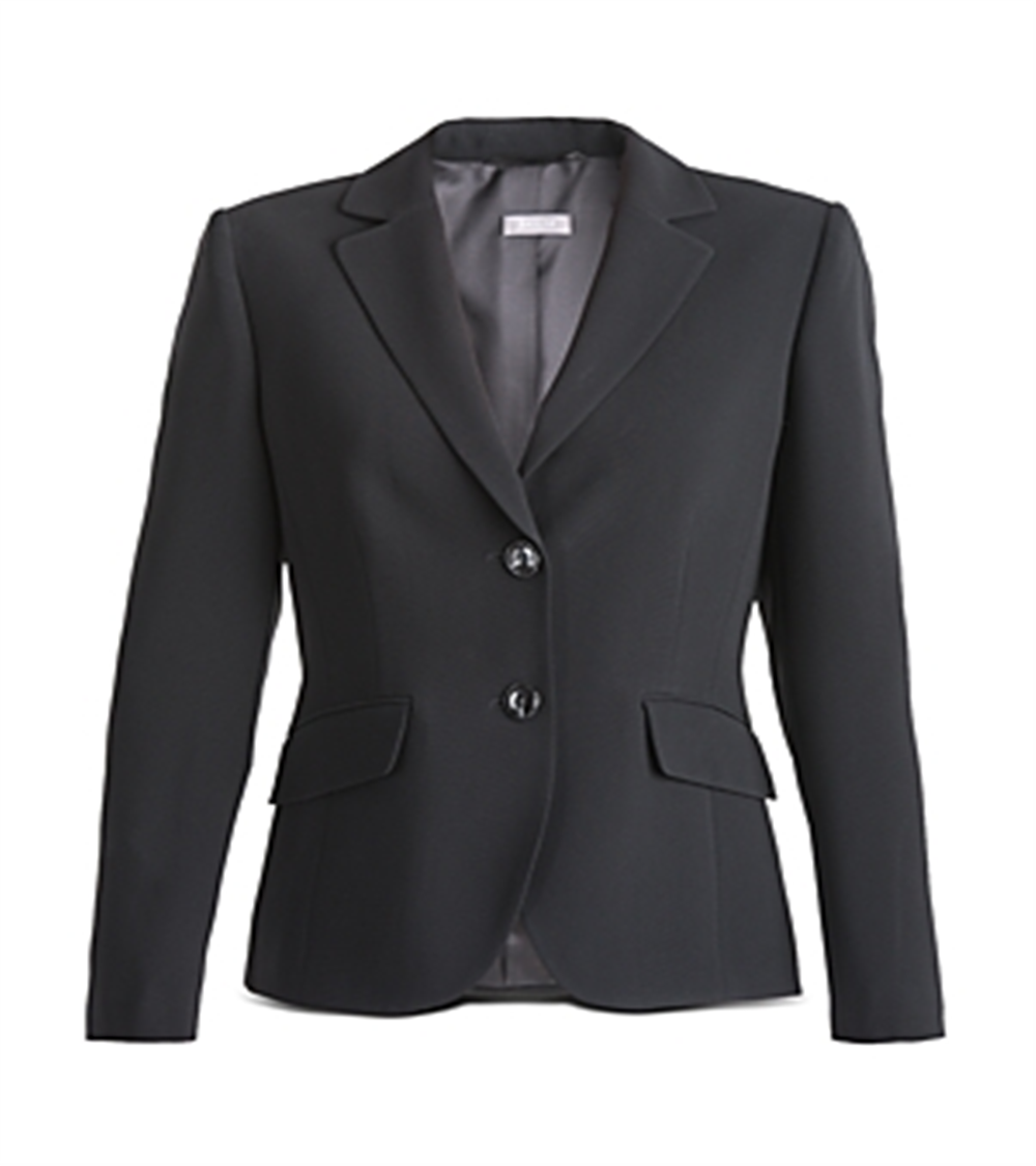 Blazer feminino Basler de malha com dois botões para escritório, preto, tamanho 20