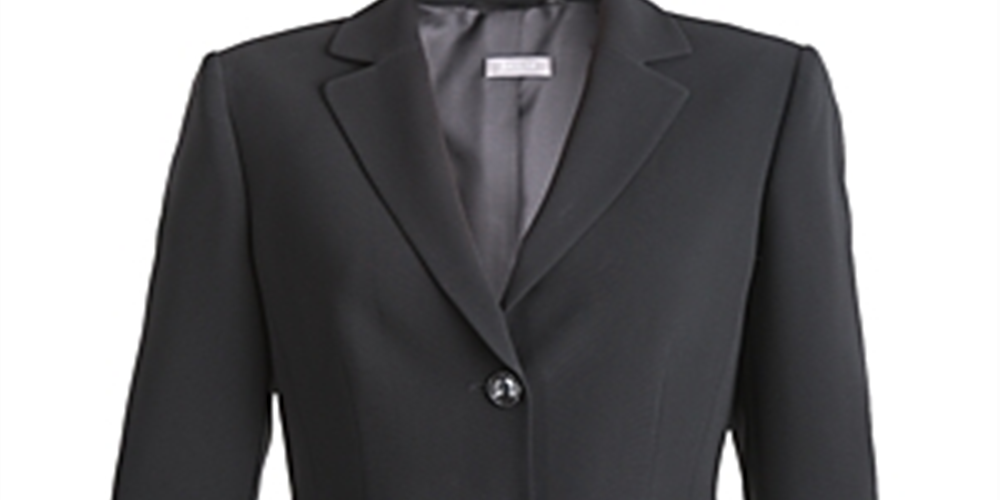 Blazer feminino Basler de malha com dois botões para escritório, preto, tamanho 20