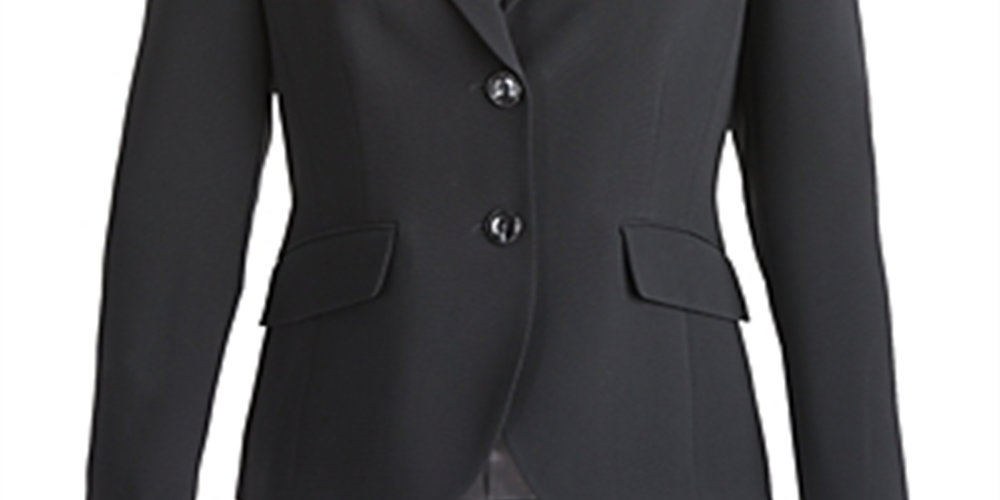 Blazer feminino Basler de malha com dois botões para escritório, preto, tamanho 20