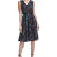 Vestido feminino Tommy Hilfiger de manga curta na altura do joelho, preto, tamanho 14