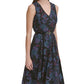 Vestido feminino Tommy Hilfiger de manga curta na altura do joelho, preto, tamanho 14