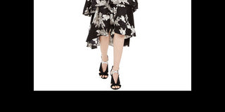 Vestido midi com cinto e camadas Calvin Klein feminino, preto, creme, tamanho 14