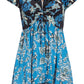 Blusa de malha feminina Free People La Bamba Babydoll com amarração frontal azul tamanho XS