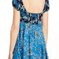 Blusa de malha feminina Free People La Bamba Babydoll com amarração frontal azul tamanho XS