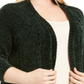 Karen Scott Cardigan Feminino Plus com Frente Aberta em Chenille Verde Tamanho 3XL