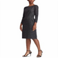Vestido curto Ralph Lauren feminino, estilo pied-de-poule, cinza, tamanho 16