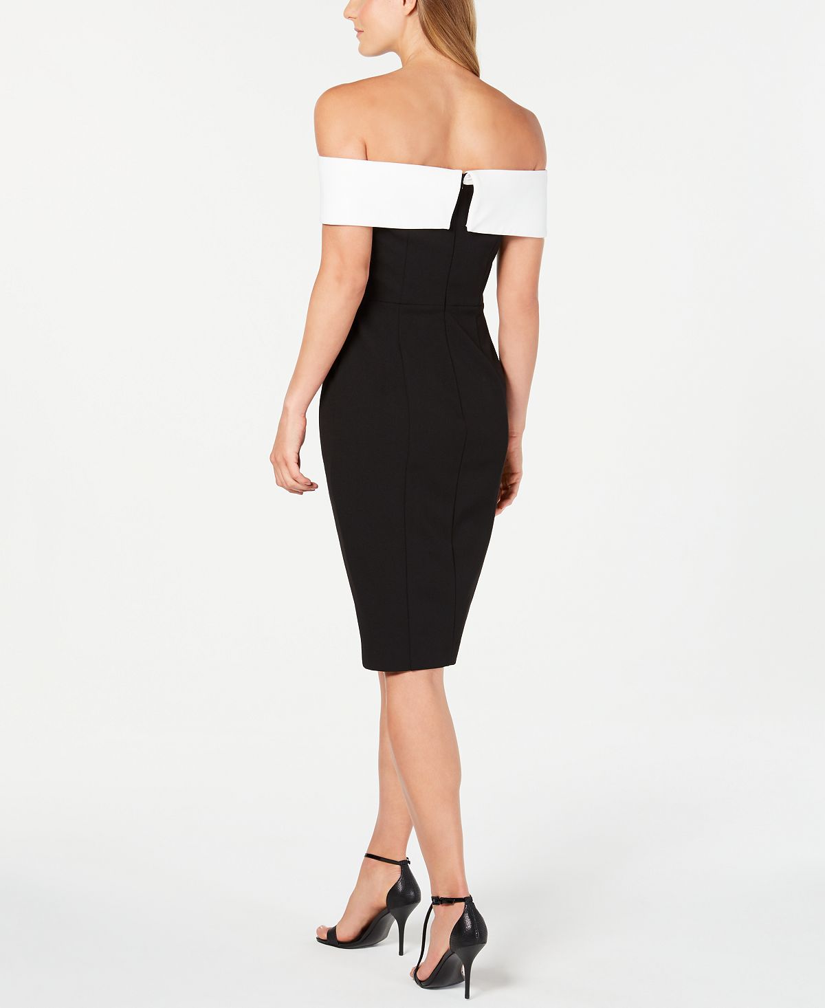 Vestido Calvin Klein Feminino com Costura Ombro a Ombro Preto Tamanho 2 Petite