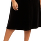 Vestido de veludo feminino Anne Klein com botões e corte evasê, preto, tamanho 24W