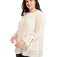 Blusa plissada plus size feminina Alfani bege tamanho 0X