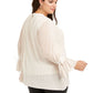 Blusa plissada plus size feminina Alfani bege tamanho 0X