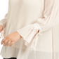 Blusa plissada plus size feminina Alfani bege tamanho 0X
