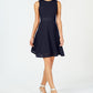 Vestido de coquetel Calvin Klein feminino sem mangas, gola alta, acima do joelho, tamanho 8, azul, pequeno