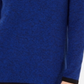 Karen Scott Suéter Feminino de Algodão com Acabamento Contrastado Azul Tamanho XXG