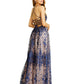Jump Vestido feminino bordado com alças finas, decote quadrado, comprimento total, formal, azul, tamanho 5-6