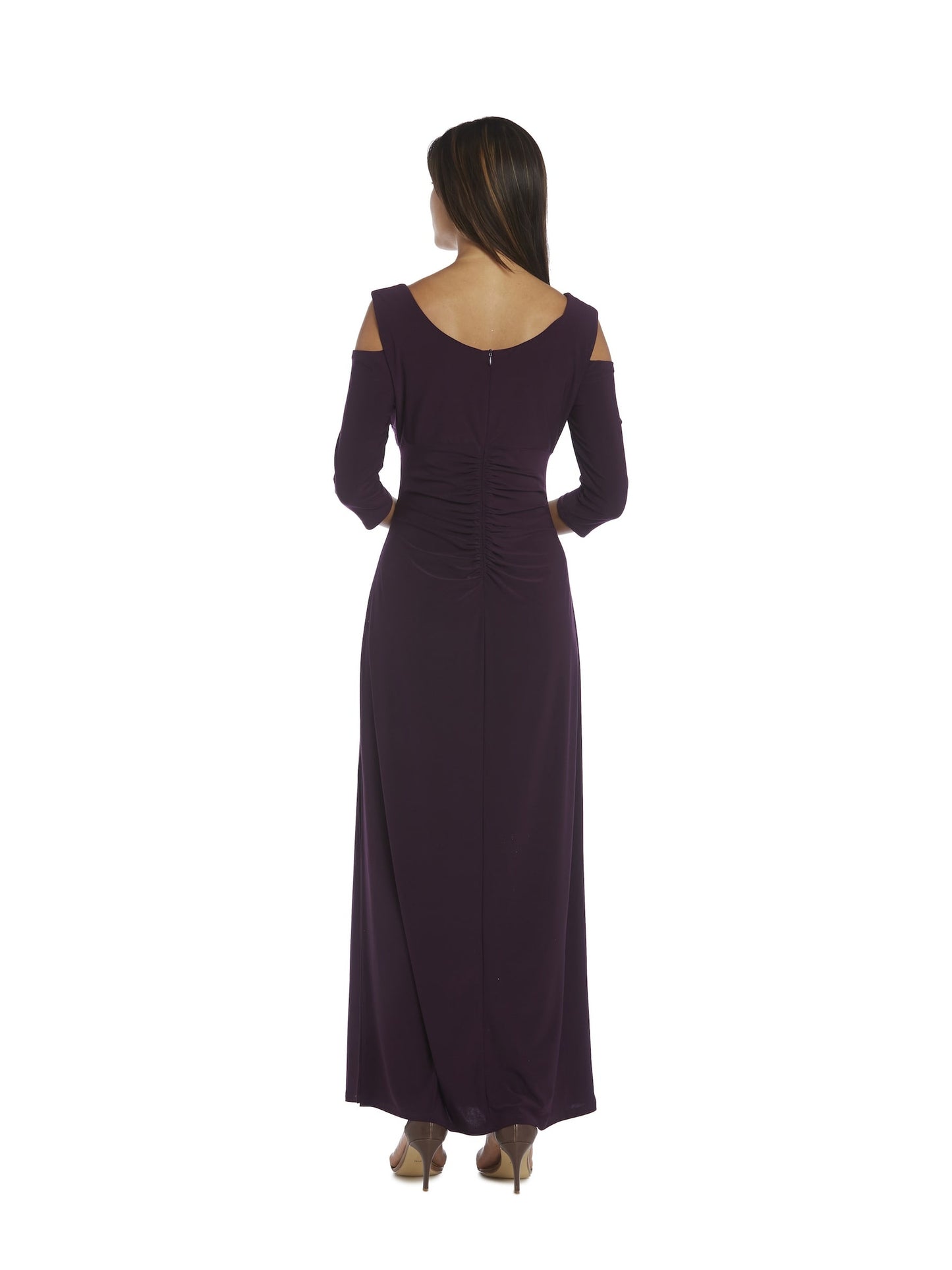 Vestido de noite feminino DressBarn com recortes nos ombros, roxo, tamanho 12