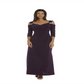 Vestido de noite feminino DressBarn com recortes nos ombros, roxo, tamanho 12