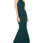 Vestido longo Calvin Klein feminino com lantejoulas nas costas, azul, tamanho 6
