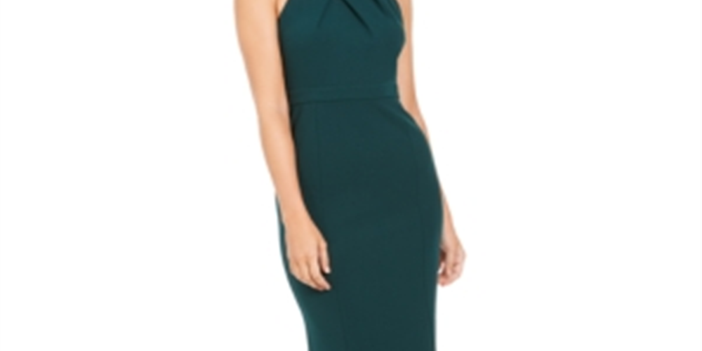 Vestido longo Calvin Klein feminino com lantejoulas nas costas, azul, tamanho 6