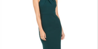 Vestido longo Calvin Klein feminino com lantejoulas nas costas, azul, tamanho 6