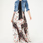INC Vestido formal feminino preto com cinto floral, sem mangas, gola redonda, comprimento total, tamanho 6