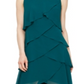 Vestido de chiffon em camadas feminino SL Fashions, verde, tamanho 4