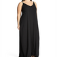 City Chic Feminino MAXI DECOTE V Preto Tamanho X-S