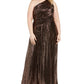 Vestido Calvin Klein Feminino Sem Mangas Com Lantejoulas E Decote Assimétrico Longo Formal Preto Tamanho 18W