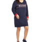 Vestido moletom com estampa de logotipo Tommy Hilfiger Sport Plus feminino, azul, tamanho 2X