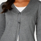 Karen Scott Cardigan Feminino com Botões e Fenda Lateral Cinza Tamanho G
