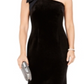Vestido de veludo Eliza J com um ombro só, preto, tamanho 8