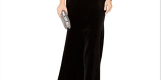 Eliza J Velvet One Shoulder Gown Black Size 8