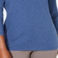 Blusa feminina Karen Scott de algodão bordado com camadas, azul, tamanho pequeno G