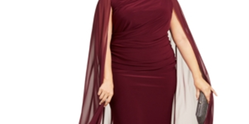Vestido formal longo sem mangas Betsy &amp; Adam feminino, vermelho, tamanho 18W