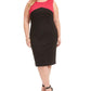 Vestido feminino Kasper com estampa de blocos de cores, sem mangas, gola redonda, comprimento até o joelho, para usar no trabalho, rosa, tamanho 22W