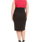 Vestido feminino Kasper com estampa de blocos de cores, sem mangas, gola redonda, comprimento até o joelho, para usar no trabalho, rosa, tamanho 22W