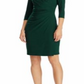 Vestido de malha elástica com decote em V Ralph Lauren feminino, verde, tamanho 18