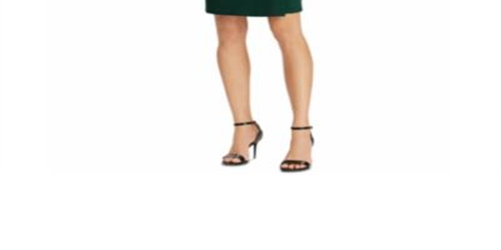 Vestido de malha elástica com decote em V Ralph Lauren feminino, verde, tamanho 18