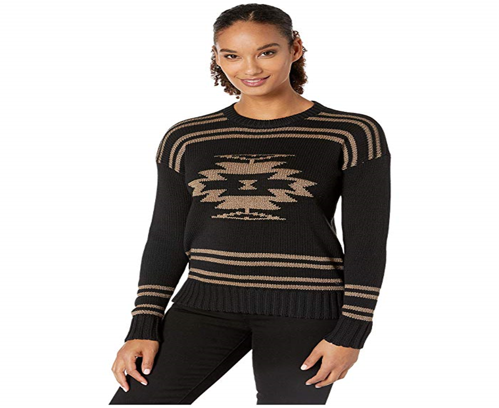 Suéter Ralph Lauren Shendya Listrado Manga Longa Gola Redonda Feminino Preto Tamanho Grande