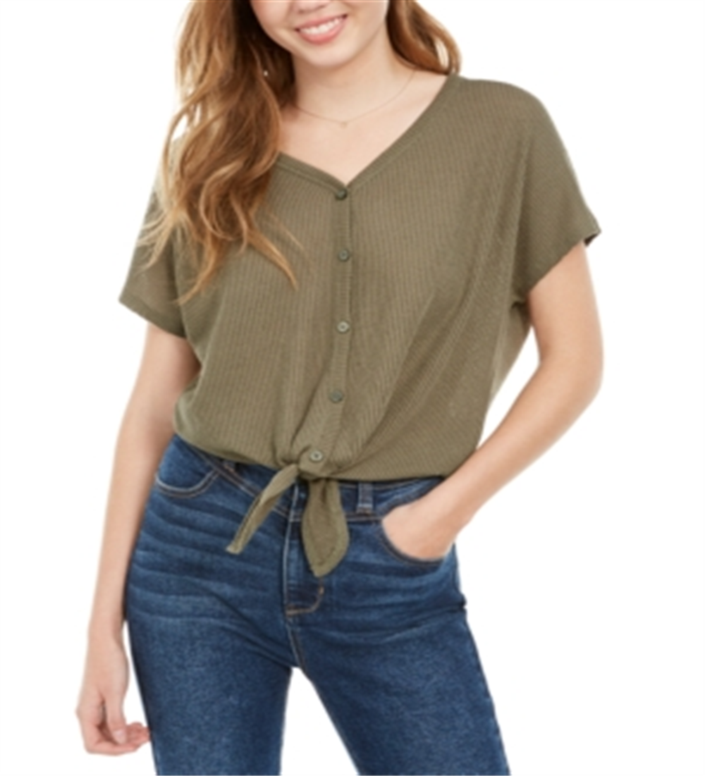 Blusa térmica infantil com amarração frontal Pink Rose, tamanho P, verde