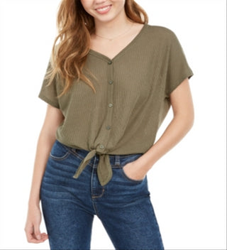 Blusa térmica infantil com amarração frontal Pink Rose, tamanho P, verde