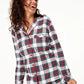 Pijama Família Feminino Stewart Xadrez Conjunto Branco Tamanho XS